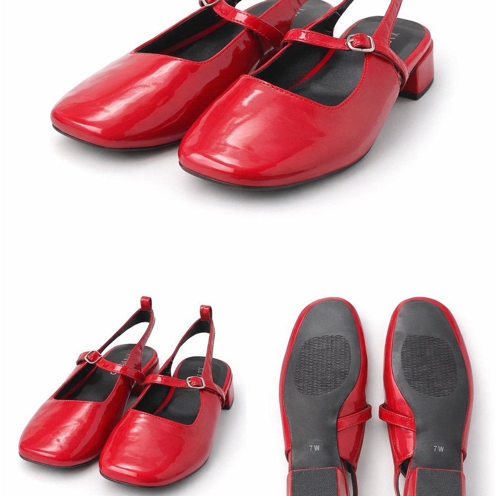 torrid Red Patent Slingback Mary Jane Flats with Buckle